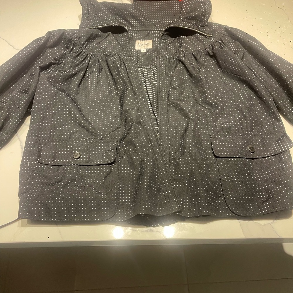 Armani Collezioni Charcoal Polka Dot Jacket